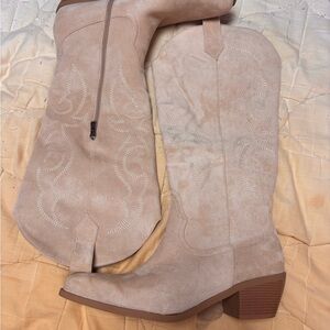 Amazon Women's Beige Heeled Boots
